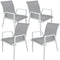 Iberia 4pc Set Aluminium Outdoor Dining Table Chair White