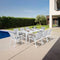 Iberia 4pc Set Aluminium Outdoor Dining Table Chair White