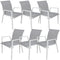 Iberia 6pc Set Aluminium Outdoor Dining Table Chair White