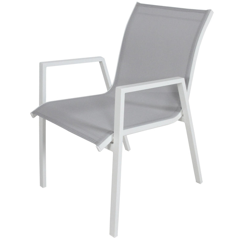 Iberia 8pc Set Aluminium Outdoor Dining Table Chair White