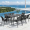 Iberia 7pc Set 178cm Aluminium Outdoor Dining Table Chair Charcoal
