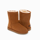 Ugg Boots Genuine Australian Sheepskin Unisex Short Classic Suede (Chestnut, EU36)