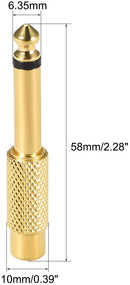 1/4 6.35mm Mono Male To RCA Female Audio Connector Adapter GOLD Plated"