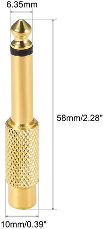 1/4 6.35mm Mono Male To RCA Female Audio Connector Adapter GOLD Plated