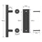 30cm Pull and Flush Barn Door Handle Square Handles set of Frosted Black Surface Round