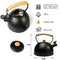 3 Liter Tea Whistling Kettle Stainless Steel Modern Whistling Tea Pot for Stovetop Black