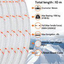 16mm 10m Safety Climbing Rope Nylon Rock Static Outdoor Boat Anchor Marine Rope Dock Lines Rope