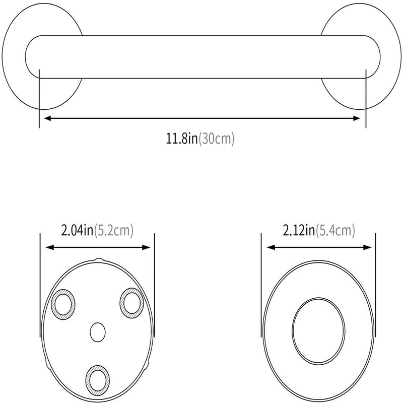 30cm Stainless Steel Handle for Shower Toilet Grab Bar Handle Bathroom Stairway Handrail Elderly Senior Assist