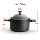 Non-stick Carbon Steel Dutch oven soup pot pan frying pan with lid wooden handle