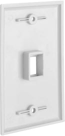 1 Port QuickPort outlet Wall Plate face plate, Single Gang White