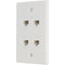 Ethernet Wall Plate 4 Port Cat6 Ethernet Cable Wall Plate Adapter