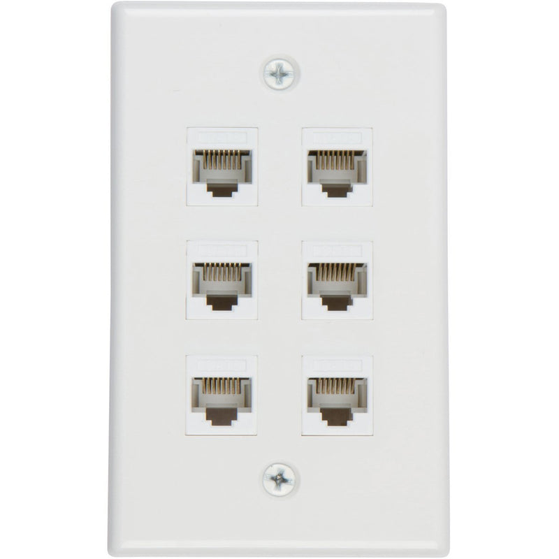 Ethernet Wall Plate 6 Port Cat6 Ethernet Cable Wall Plate Adapter