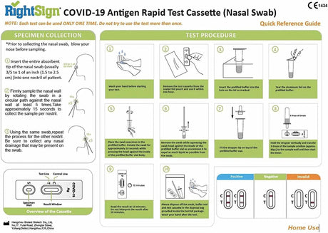 RightSign High Sensitivity Rapid Antigen Test RATs (Nasal Swab) – 10 Pack