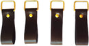 Heavy Duty full grain genuine cowhide Leather Tool Belt Strap Suspender Loop Hook set of 4