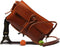 Fashionable brown cowhide leather bag, leather bag purse, leather shoulder bag