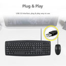 Classic Desktop PC Laptop Wired Combination Mouse Keyboard Interface Black Sets