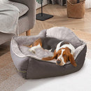 Sofa-Style Dog Bed Waterproof Washable Soft High Back Comfy Sleeping Kennel M