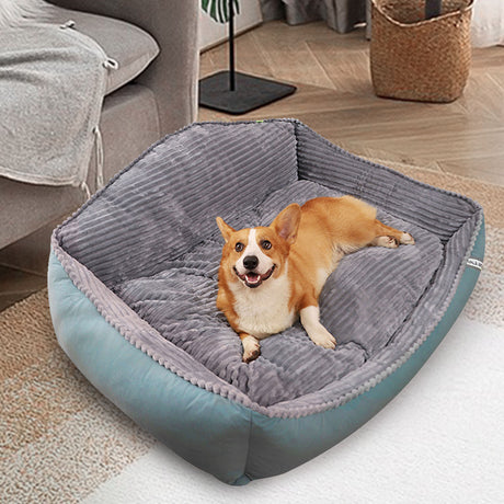Large Pet Dog Bed Soft Warm Removable Washable High Back Mattress Puppy Mat M