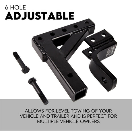 Adjustable Drop Towbar Tow Bar Ball Mount Tongue Hitch Trailer Car 3500KG