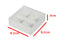 100 Pack of White Card Chocolate Sweet Soap Product Reatail Gift Box - 4 Bay Compartments - Clear Slide On Lid - 8x8x3cm