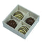 100 Pack of White Card Chocolate Sweet Soap Product Reatail Gift Box - 4 Bay Compartments - Clear Slide On Lid - 8x8x3cm