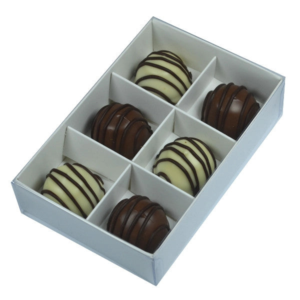 100 Pack of White Card Chocolate Sweet Soap Product Reatail Gift Box - 6 Bay Compartments - Clear Slide On Lid - 12x8x3cm