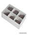100 Pack of White Card Chocolate Sweet Soap Product Reatail Gift Box - 6 Bay Compartments - Clear Slide On Lid - 12x8x3cm