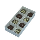 100 Pack of White Card Chocolate Sweet Soap Product Reatail Gift Box - 8 bay 3cm Compartments - Clear Slide On Lid - 16x8x3cm