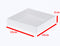 100 Pack of 10cm Square Invitation Coaster Favor Function product Presentation Cookie Biscuit Patisserie Gift Box - 2cm deep - White Card with Clear Slide On PVC Lid