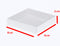 100 Pack of 8cm Square Wedding Invitation Coaster Favor Function product Presentation Cookie Biscuit Patisserie Gift Box - 2cm deep - White Card with Clear Slide On PVC Lid