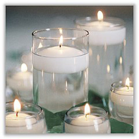 100 Pack of 6 Hour White Floating Candles - 5.8cm diameter - wedding party decoration