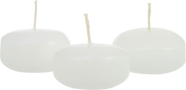 100 Pack of 4 Hour White Floating Candles - 4cm diameter - wedding party decoration