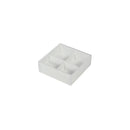 10 Pack of White Card Chocolate Sweet Soap Product Reatail Gift Box - 4 Bay Compartments - Clear Slide On Lid - 8x8x3cm