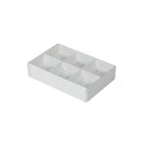50 Pack of White Card Chocolate Sweet Soap Product Reatail Gift Box - 6 Bay Compartments - Clear Slide On Lid - 12x8x3cm