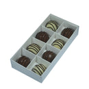50 Pack of White Card Chocolate Sweet Soap Product Reatail Gift Box - 8 bay 3cm Compartments - Clear Slide On Lid - 16x8x3cm