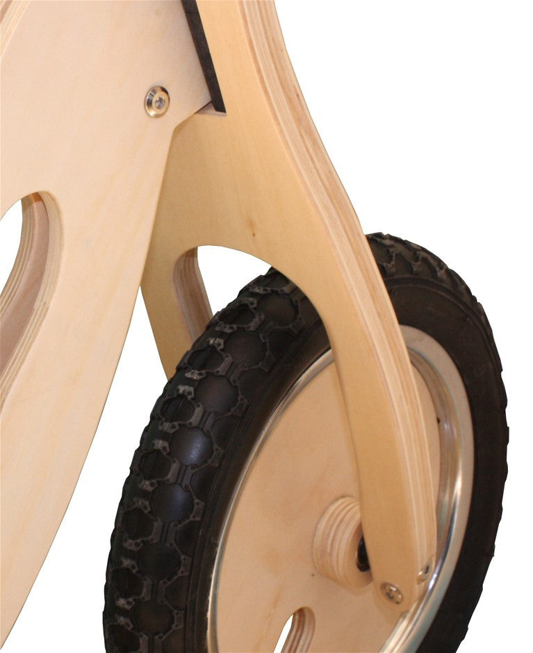Wooden Balance Bike for Kids Toddler Child 2-6 yr Training Ride Bike Natural Wood with Hand  grip rubber tyres