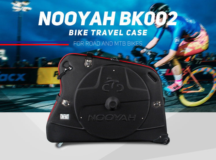 NOOYAH Bike Hard Shell Travel Case EVA Mountain MTB ebike Road Bike 700c Gravel Bike Tourer- BK002 in Black