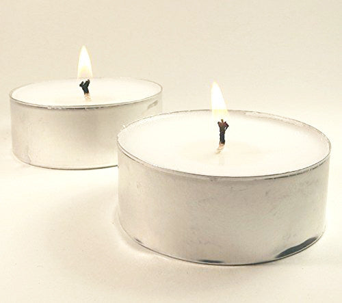 Large Tealight Candles 6cm Wide in silver foil cup  50 in a pack - Party Event Wedding BBQ Dinner Romantic Ambience Decor