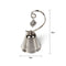 10 Pack of Silver Wedding Kissing Bell Name Card Stand Holder with Heart in Ring Bomboniere Favour Gift