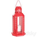 5 Pack of Red Metal Miners Lantern Summer Xmas Wedding Home Party Room Balconey Deck Decoration 21cm Tealight Candle