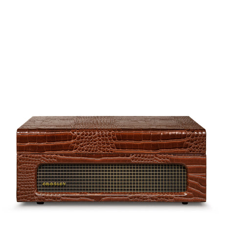Crosley Voyager Bluetooth Portable Turntable - Brown Croc + Bundled HolySmoke Bluetooth Retro Speaker - Black