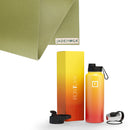 Jade Yoga Harmony Mat - Olive & Iron Flask Wide Mouth Bottle with Spout Lid, Fire, 40oz/1200ml Bundle
