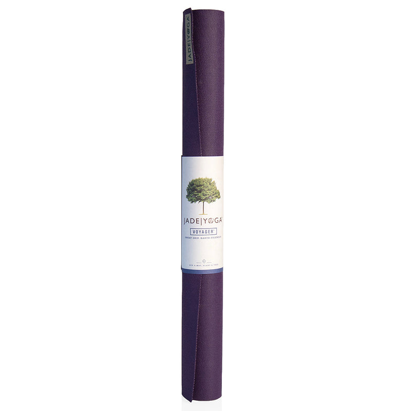 Jade Yoga Voyager Mat - Purple & Iron Flask Wide Mouth Bottle with Spout Lid, Fire, 40oz/1200ml Bundle