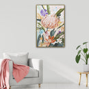 80X120cm Native Bloom Dark Wood Framed Canvas Wall Art