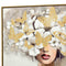 80X80cm Floral Fantasia Dark Wood Framed Canvas Wall Art