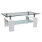 Eppin 2-Tier White Glass Coffee Table