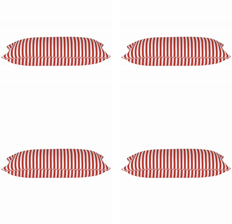 Pack of 4 Dandi Red & White Rectangle Cushion Covers