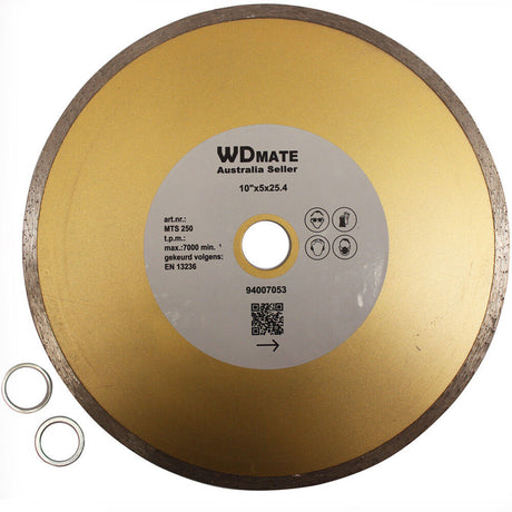 2x Diamond Cutting Wheel Continuous Wet 254mm 10