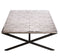 Large Square Black Coffee Table with Stainless Steel Woven Top