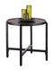 Small Round Iron Black Side Table with Copper Finish Top